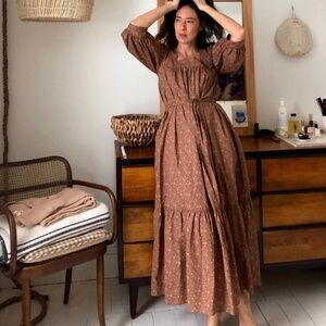 Christy Dawn Bianca Dress, + matching hair clip! M, Magenta Blooming Vine!